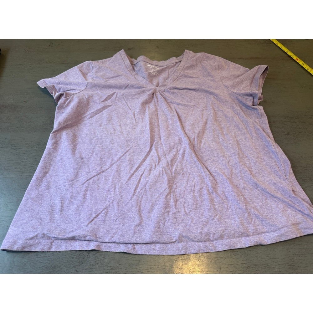 Sonoma Goods For Life Purple Heathered Everyday V-Neck Tee Shirt Plus Size 0X